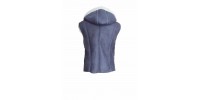 sheepskin sleeveless  vest with hood